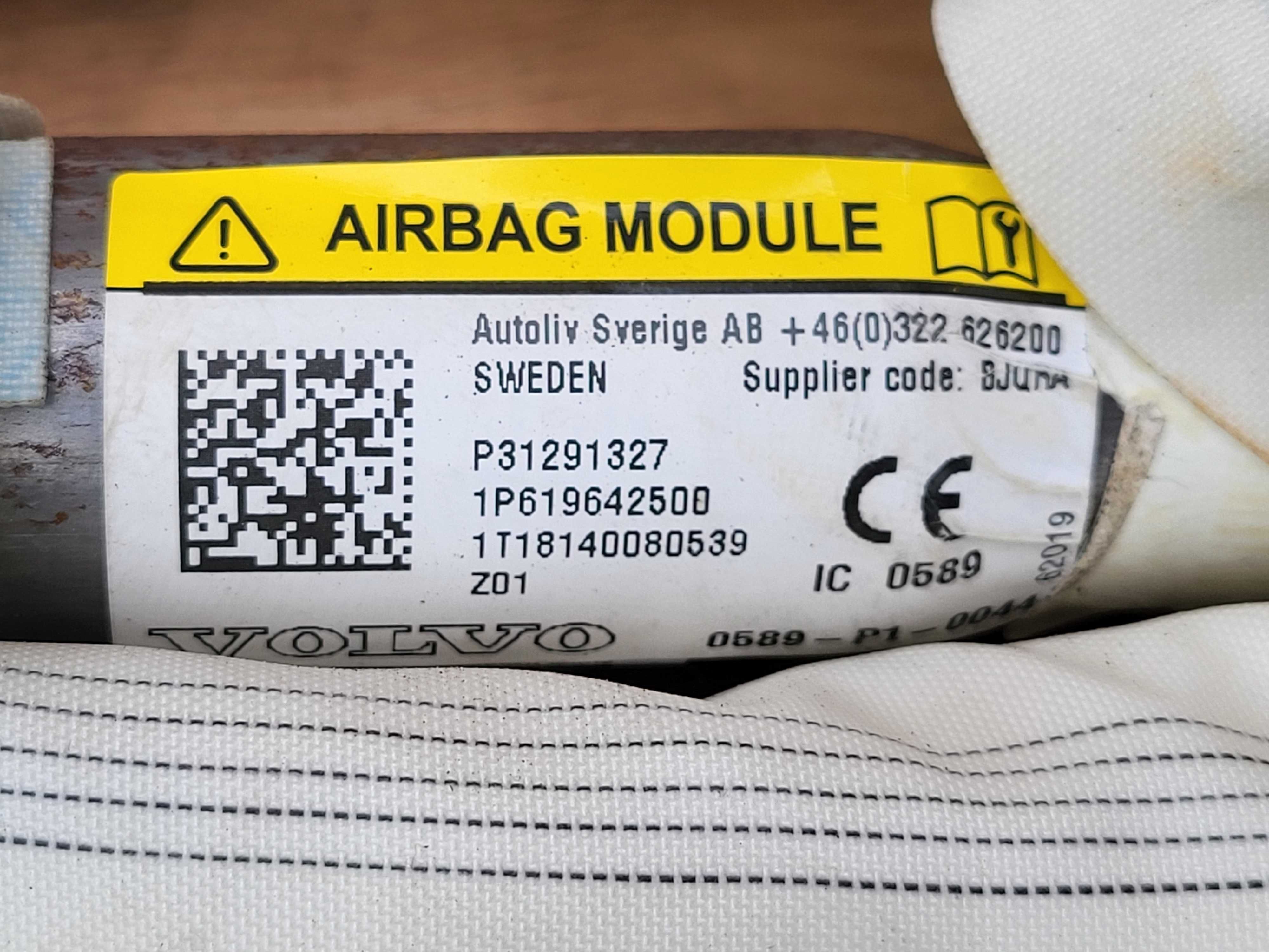 Prawa Kurtyna Powietrzna Airbag VOLVO V40 II OE