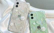 USZKODZONE Silikonowe brokatowe plecki 3D etui OWNEST iPhone 14 smycz