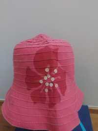 Uroczy, kobiecy kapelusz letni cotton malina Espańa one size