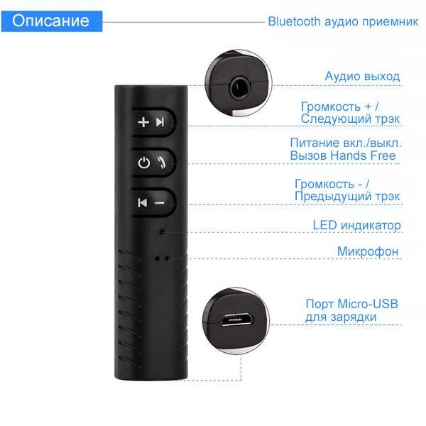 Міні приймач Bluetooth AUX Audio 3,5 мм