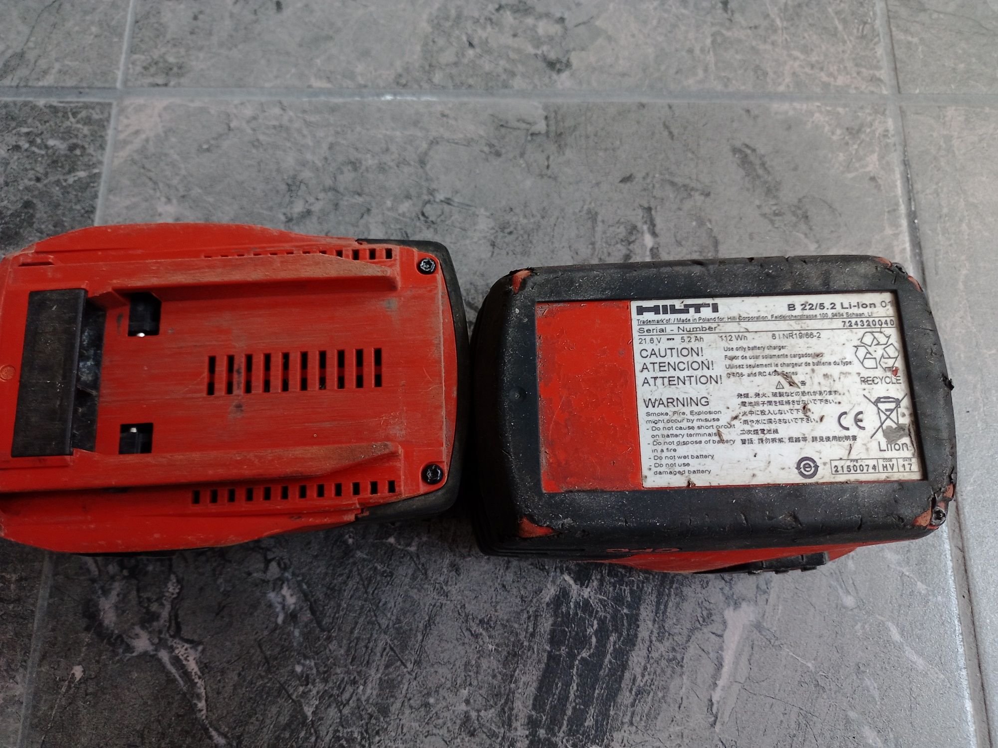 2 sztuki Akumulator bateria Hilti B22 regenerowany.