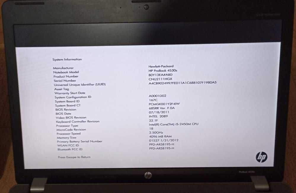 Запчасти для ноутбука HP Probook 4530s 4540s (разборка)