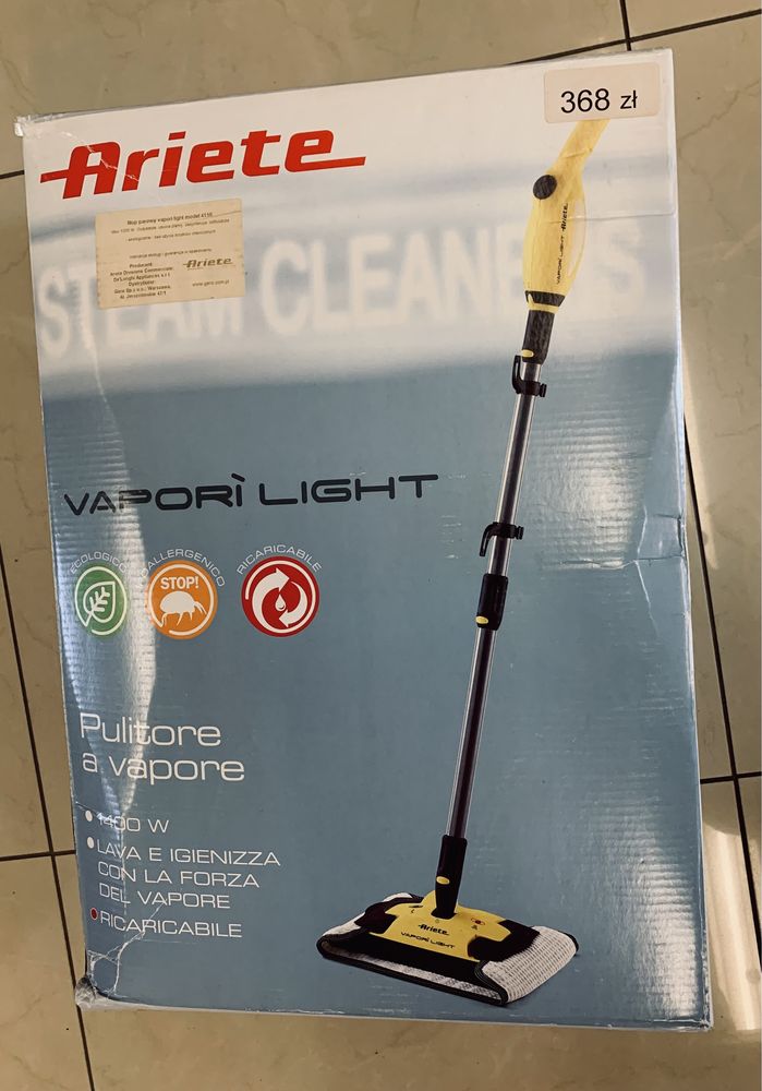 Mop parowy oczyszczacz parowy Ariete vapori light 4150 z pudełkiem