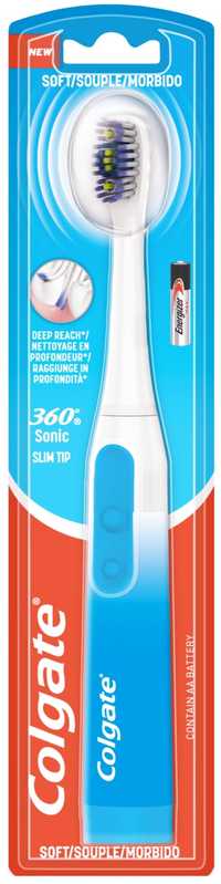 Colgate *360 Sonic Slim Tip -Escova Eléctrica  Selado ( Pilhas)