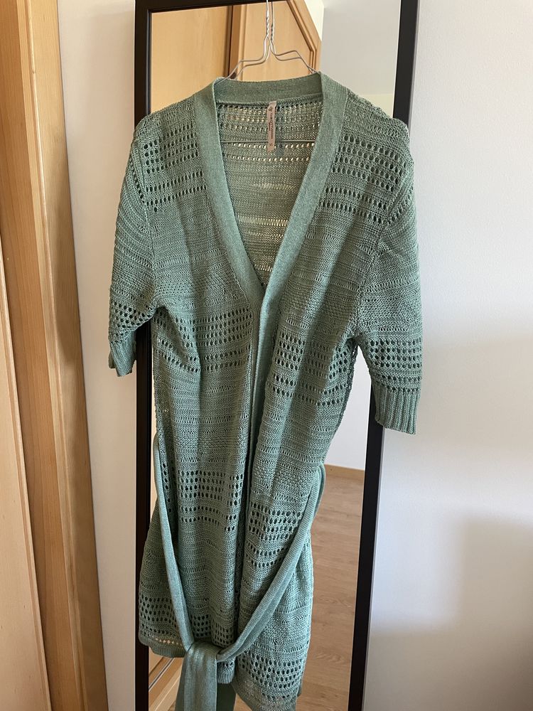 Casaco crochet Throtleman Verde-água XL
