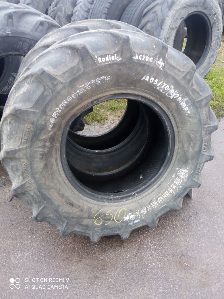 405/70R20 Continental opony używane rolnicze przemysłowe para