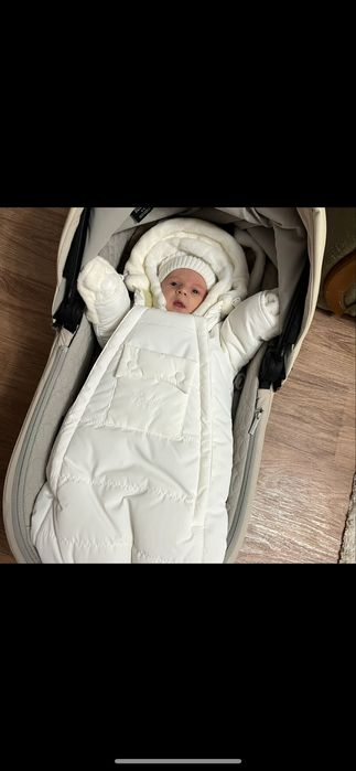 Зимовий комбінезон-конверт від народження + тепла шапочка