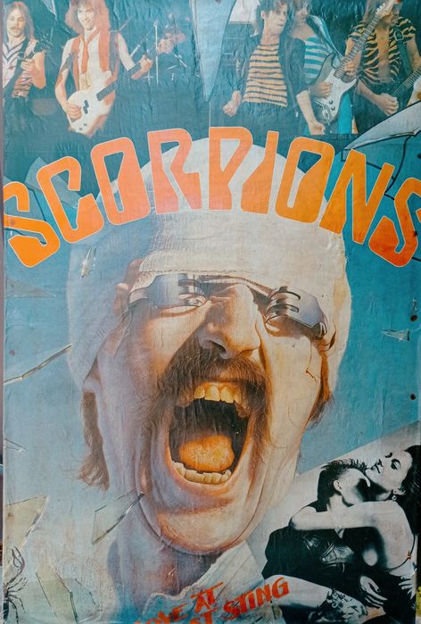 SCORPIONS Плакат картина постер ГДР 1982 года BLACK OUT