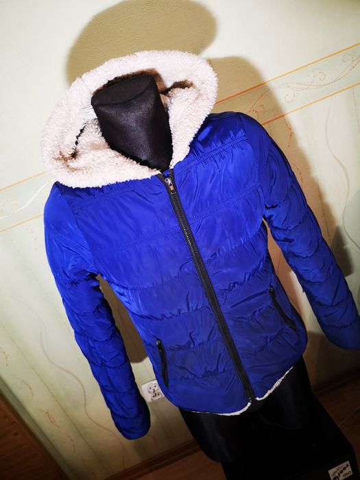 Kurtka granatowa niebieska zimowa ocieplana