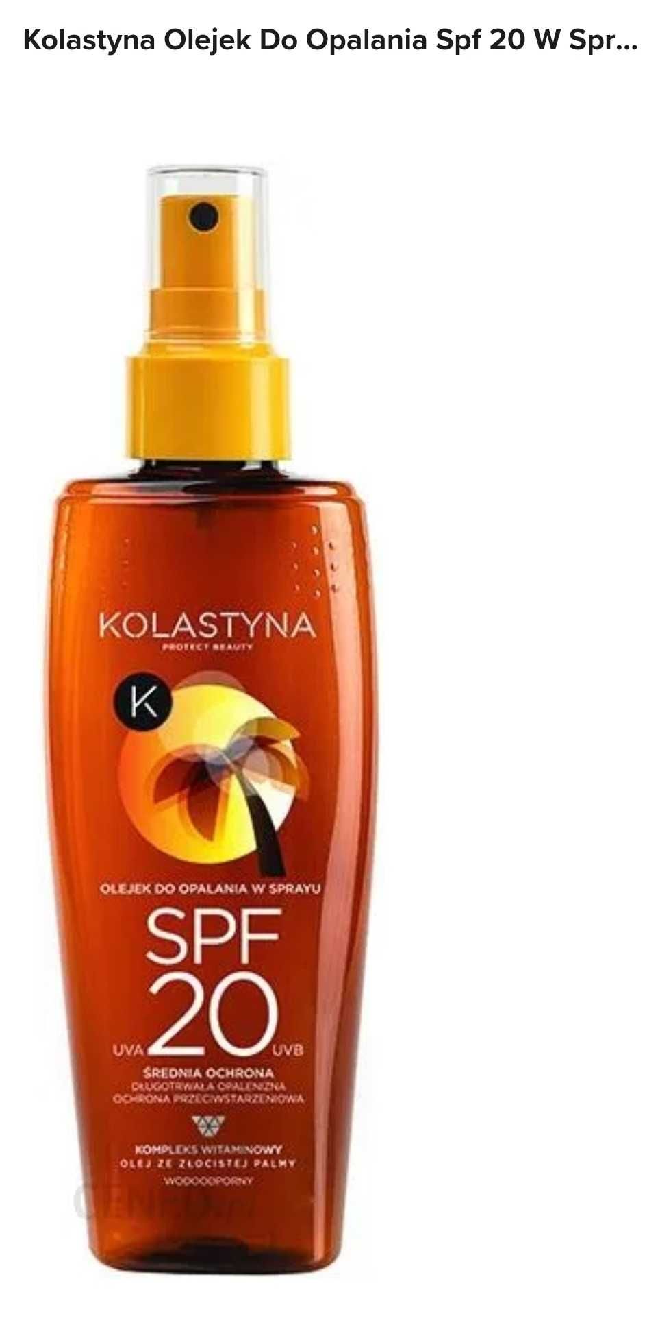 OLEJEK do opalania ZESTAW 6 SZTUK! KOLASTYNA wodoodporna 20 SPF 150 ml