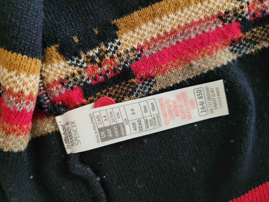 MARKS & SPENCER ciepły SWETEREK 104 cm 3-4 lat MODNY  BDB