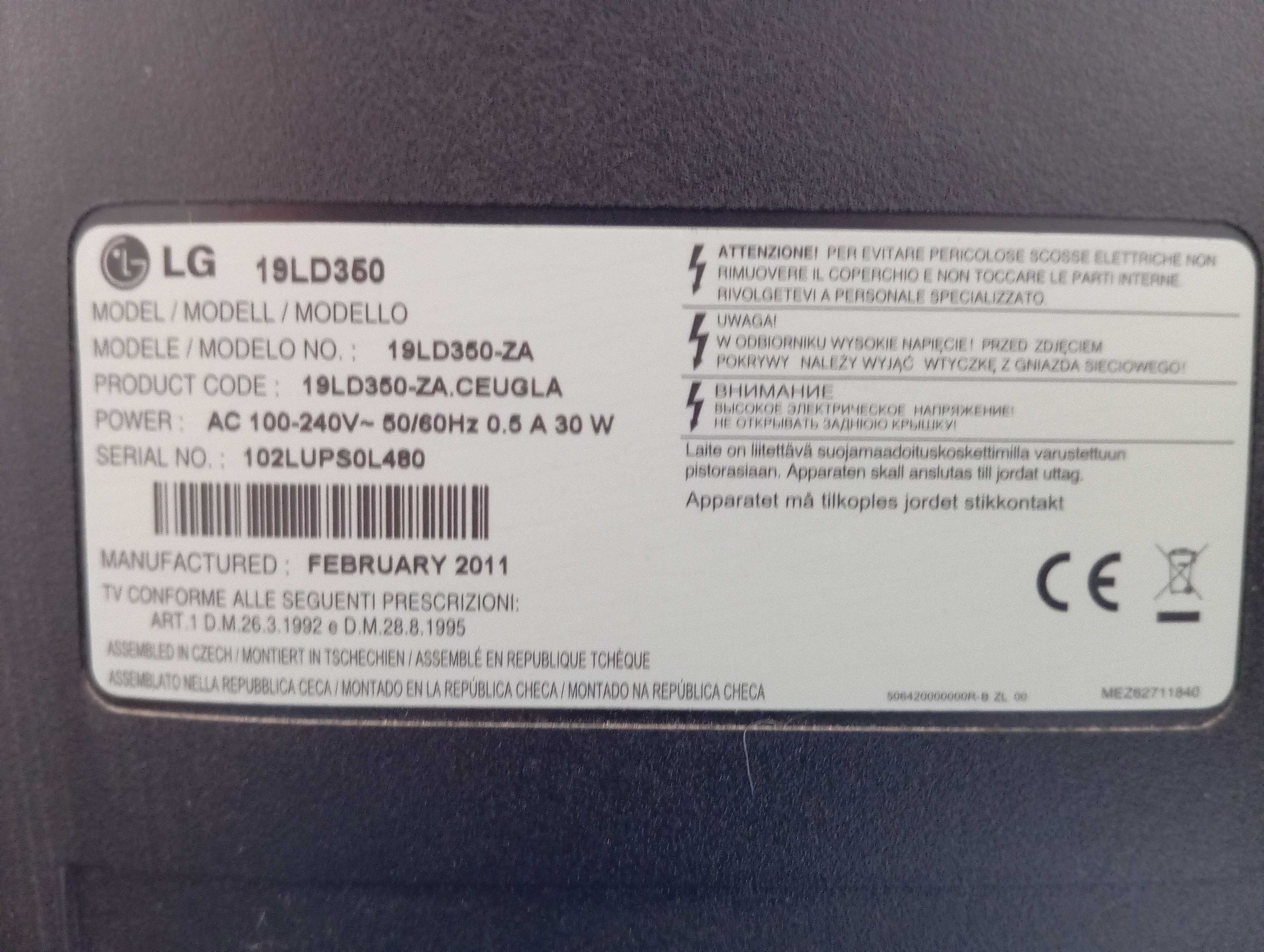Televisor LG 19 polegadas de 2011