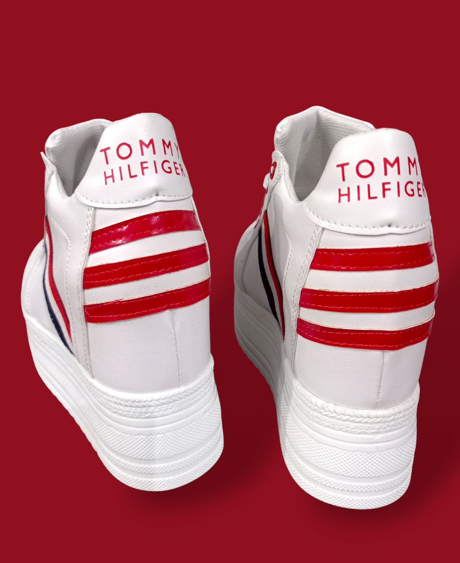 Wyprzedaż Sneakersy na koturnie Tommy Hilfiger 38,40 białe