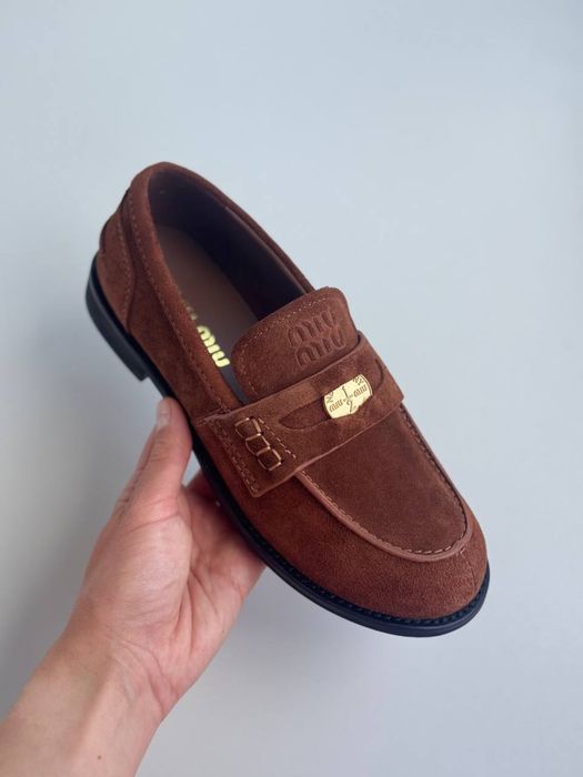 Лофери чорні/ коричневі Miu Miu