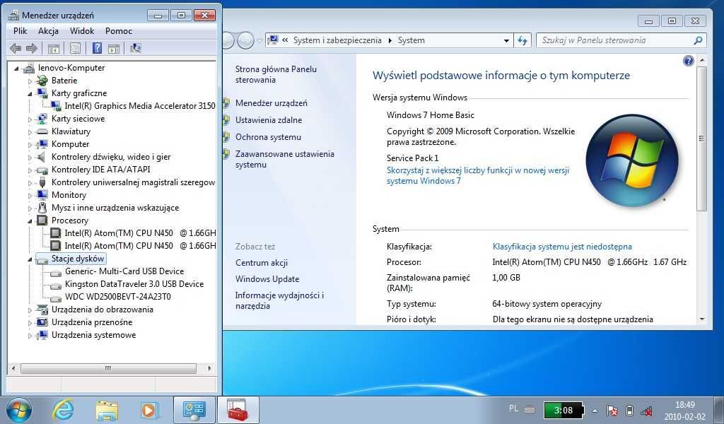 10 Cali Lenovo IdeaPad S10-3 Intel Atom/1GbDDR/250HDD/Bateria OK/Win7