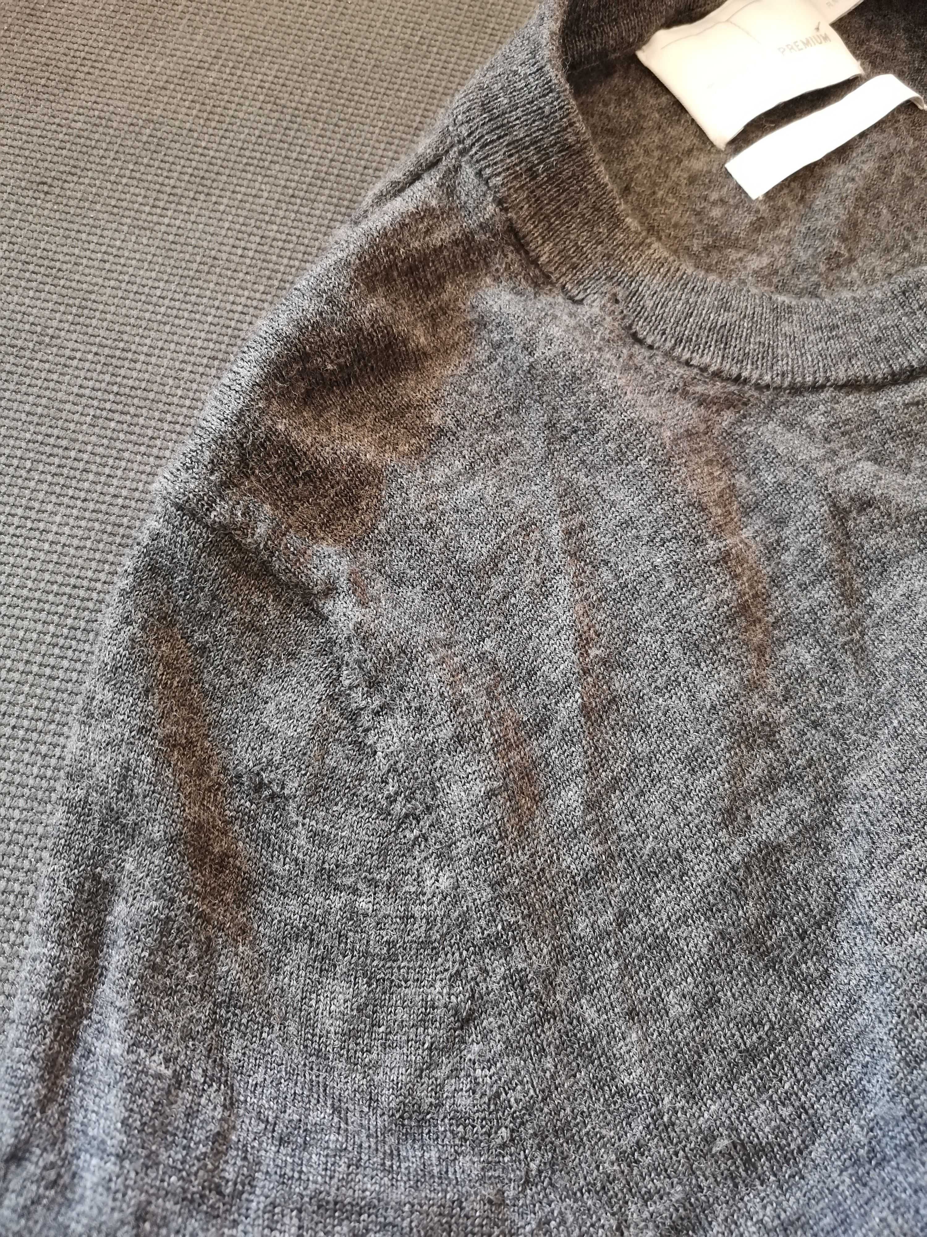 Sweter męski wełniany merino wool 100% - Topman Premium Muscle Fit