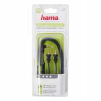 Hama 0.75m 2 x RCA - 3.5mm m/m kabel audio flexi slim 0,75 m Czarny