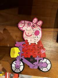 Układanka puzzle drewniane peppa pig świnka alfabet