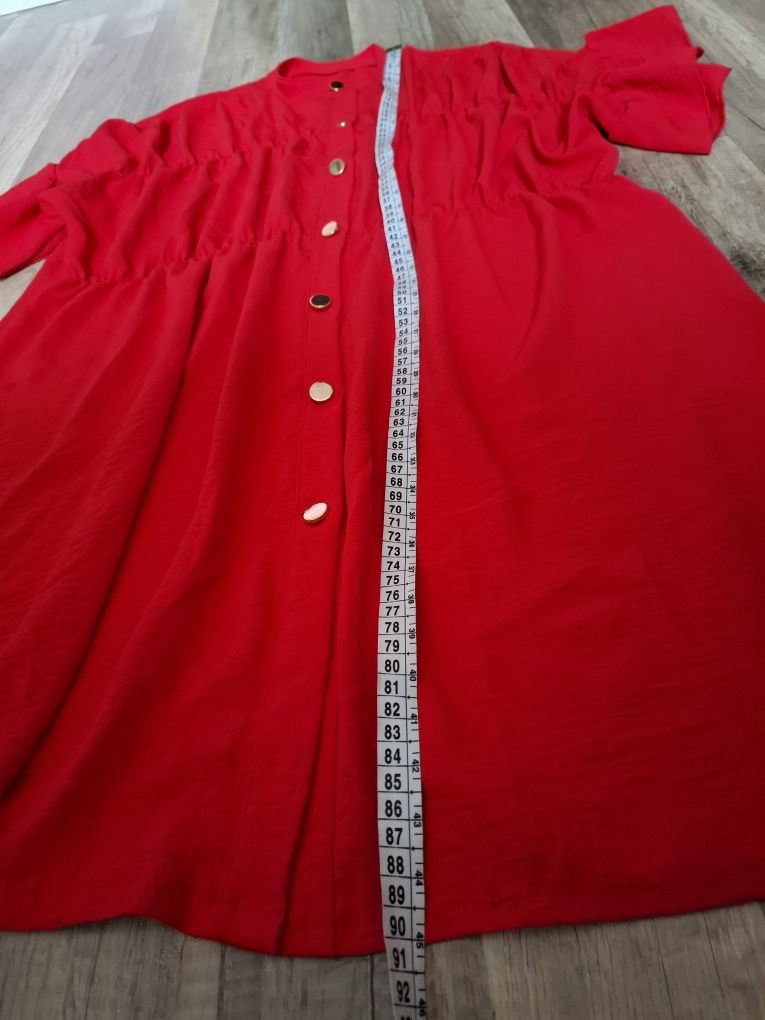 Elegancka czerwona tunika XXL