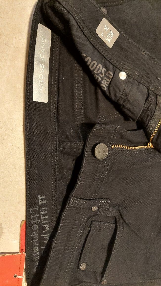 Spodnie jeansy skiny czarne ,rozm.34, Cross Jeans