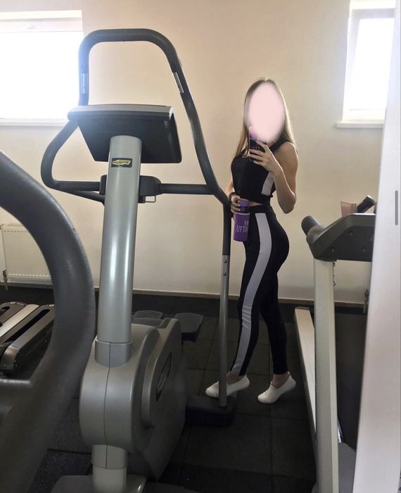 Костюм для фітнесу жіночий чорний - топ і лосини XS-S