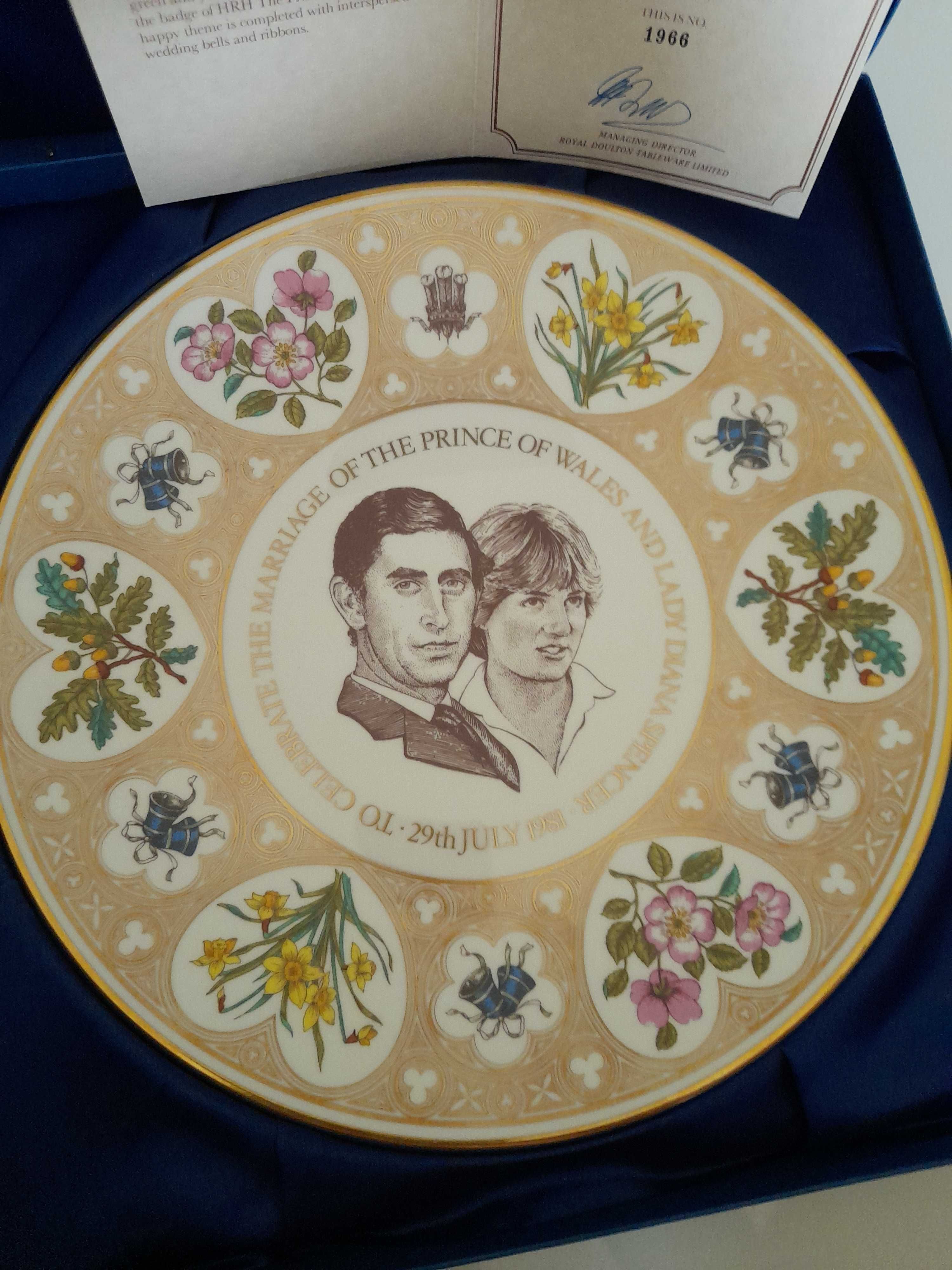 talerz porcelanowy Royal Doulton Diana i Karol rodzina królewska