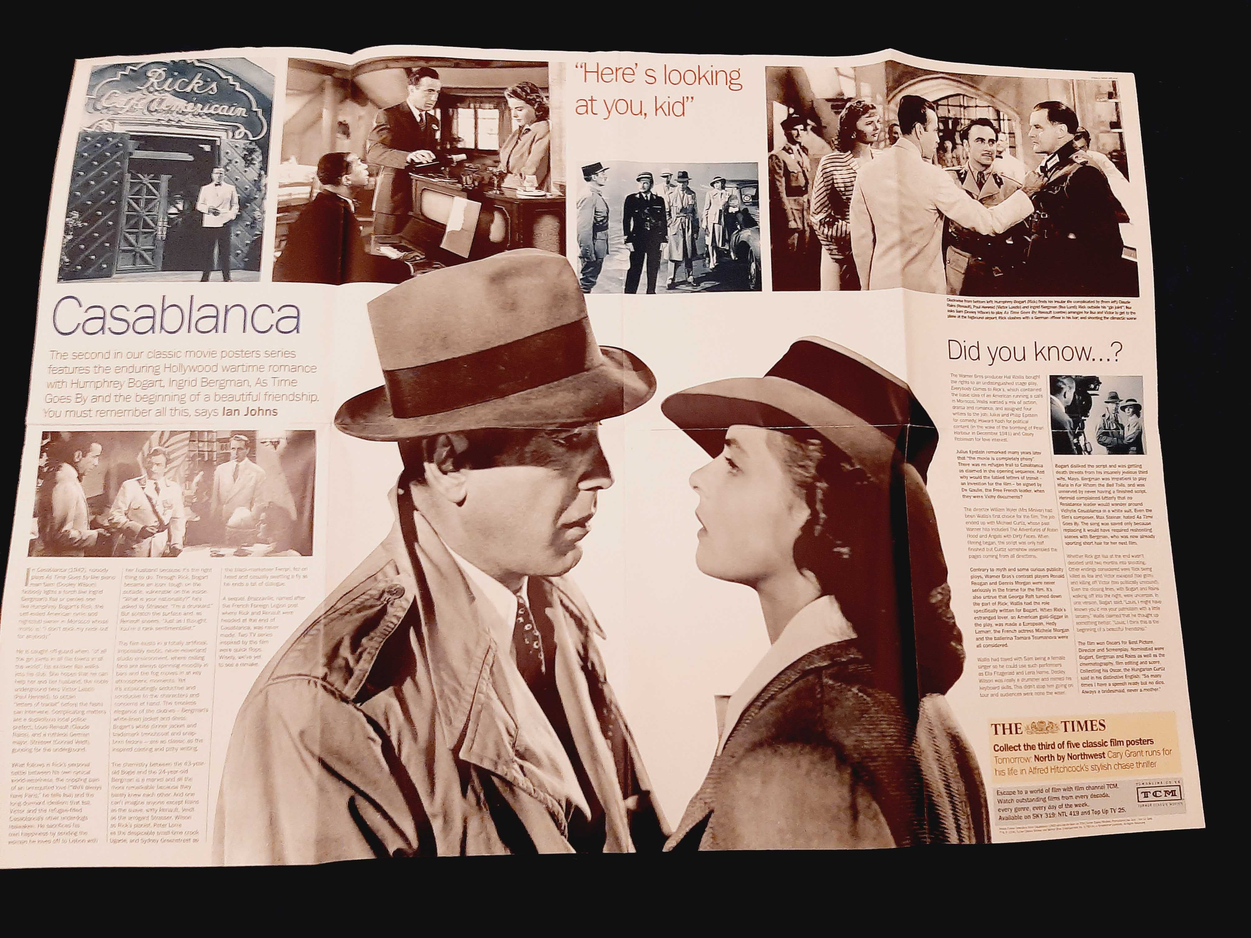 Michael Curtiz – Casablanca – Poster do filme : 85 x 60 cm