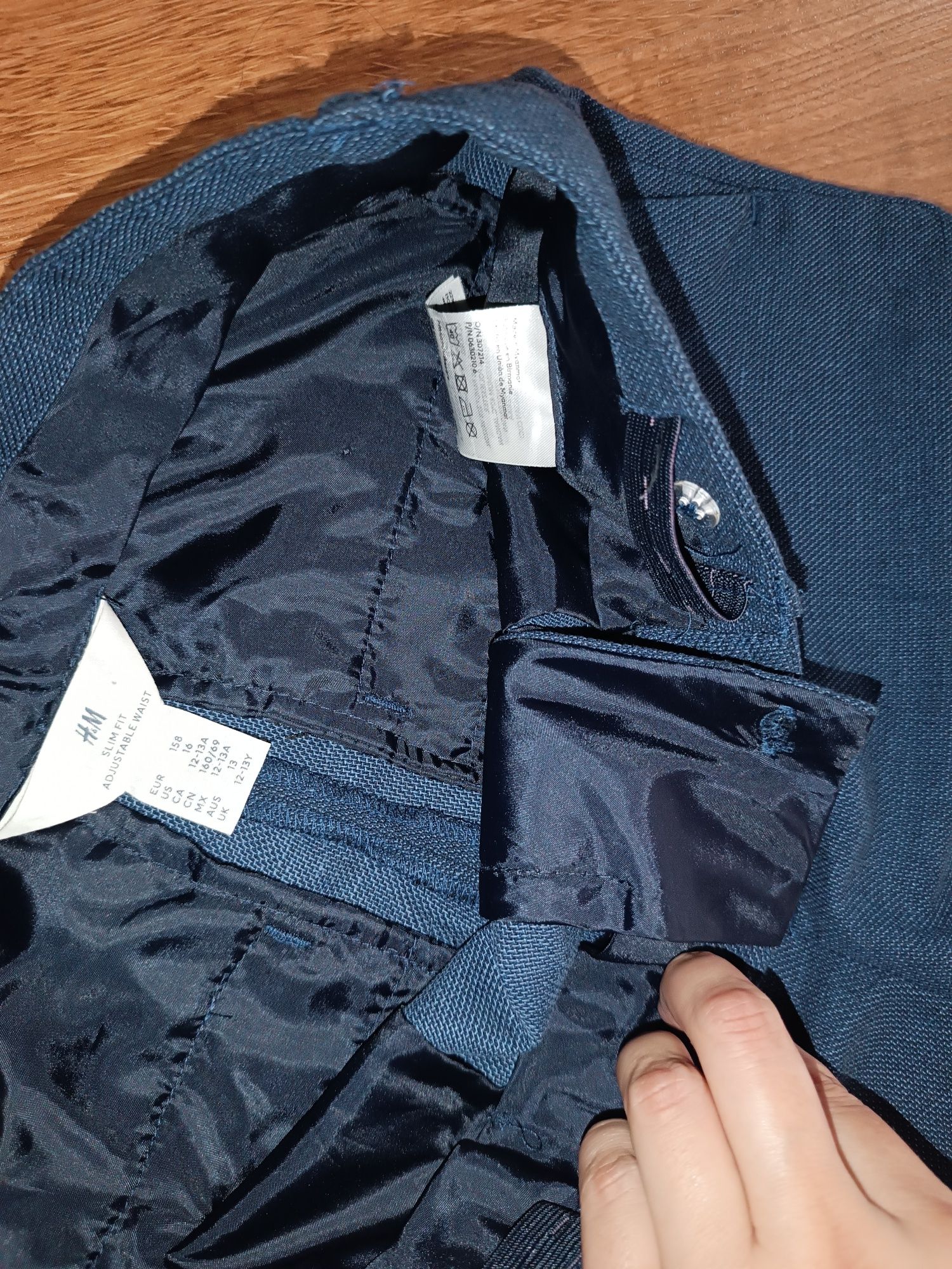 Spodnie garniturowe h&m granatowe