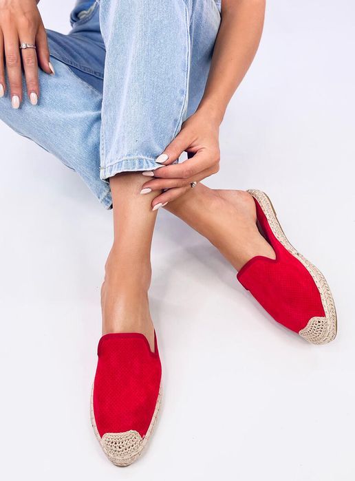 Klapki Damskie Espadryle Carmen Red