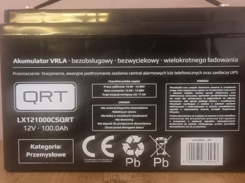 Акумулятор  "QRT" для ДБЖ 12В 100Амп LX121000CSQRT