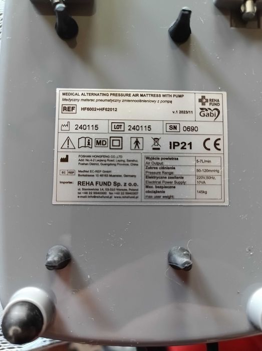 Pompa do materaca przeciwodleżynowe go Gabi