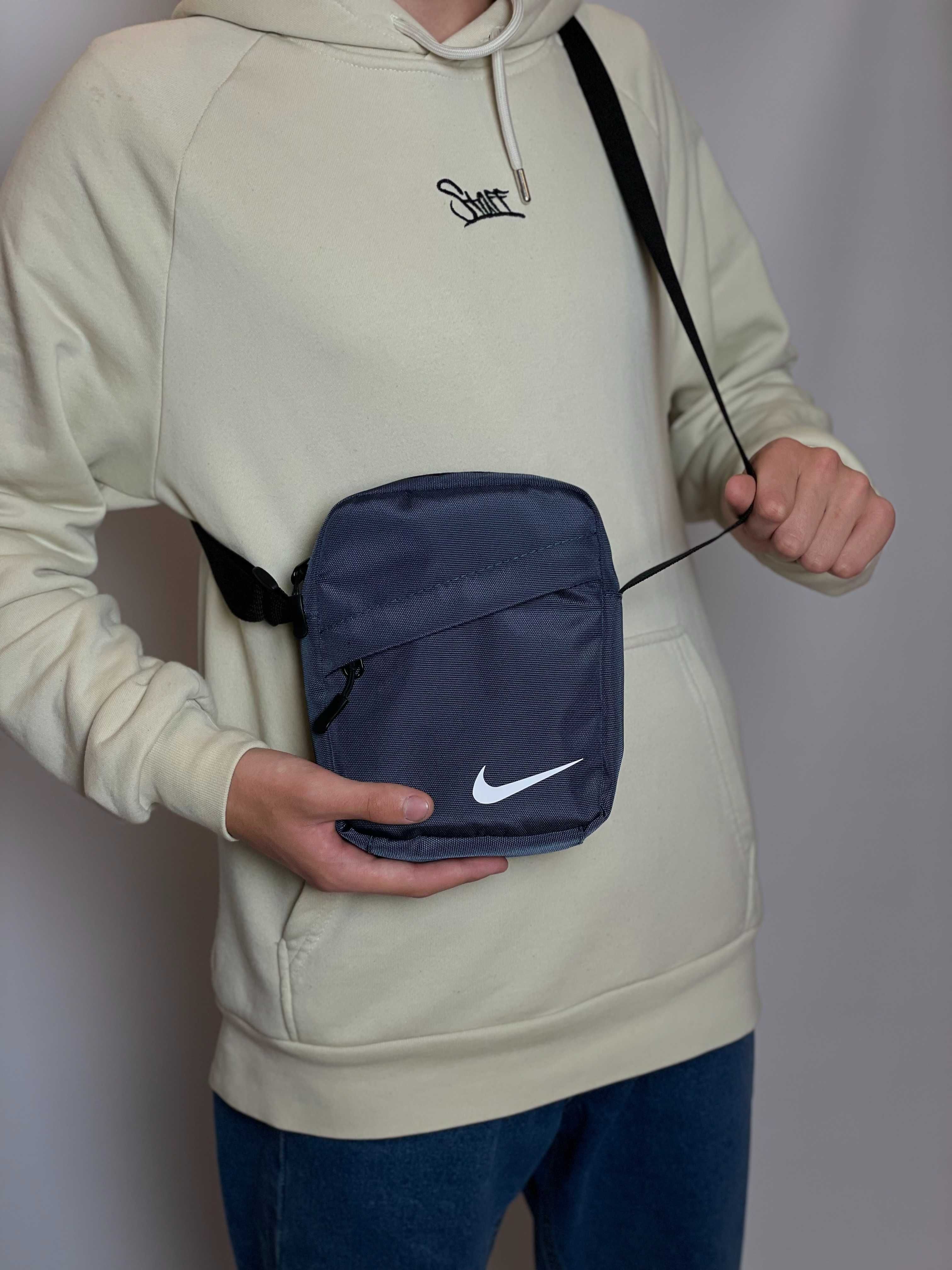 Синий мессенджер Nike | тканевая сумка Найк | барсетка через плечо