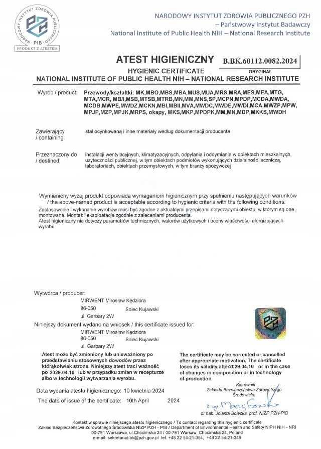 Przejście dachowe wpust do przewodów klimatyzacji
