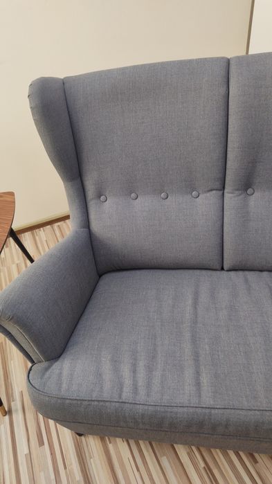 IKEA STRANDMON Sofa 3-osobowa Nordvalla ciemnoszar