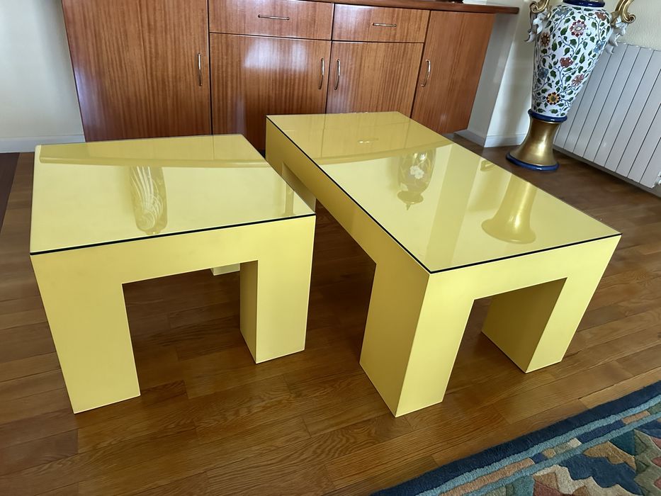 Conjunto mesas x2 de apoio de sala de estar