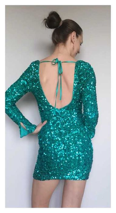 Sukienka cekinowa QUIZ (S/36) #zielona #turkusowa #świąteczna #party