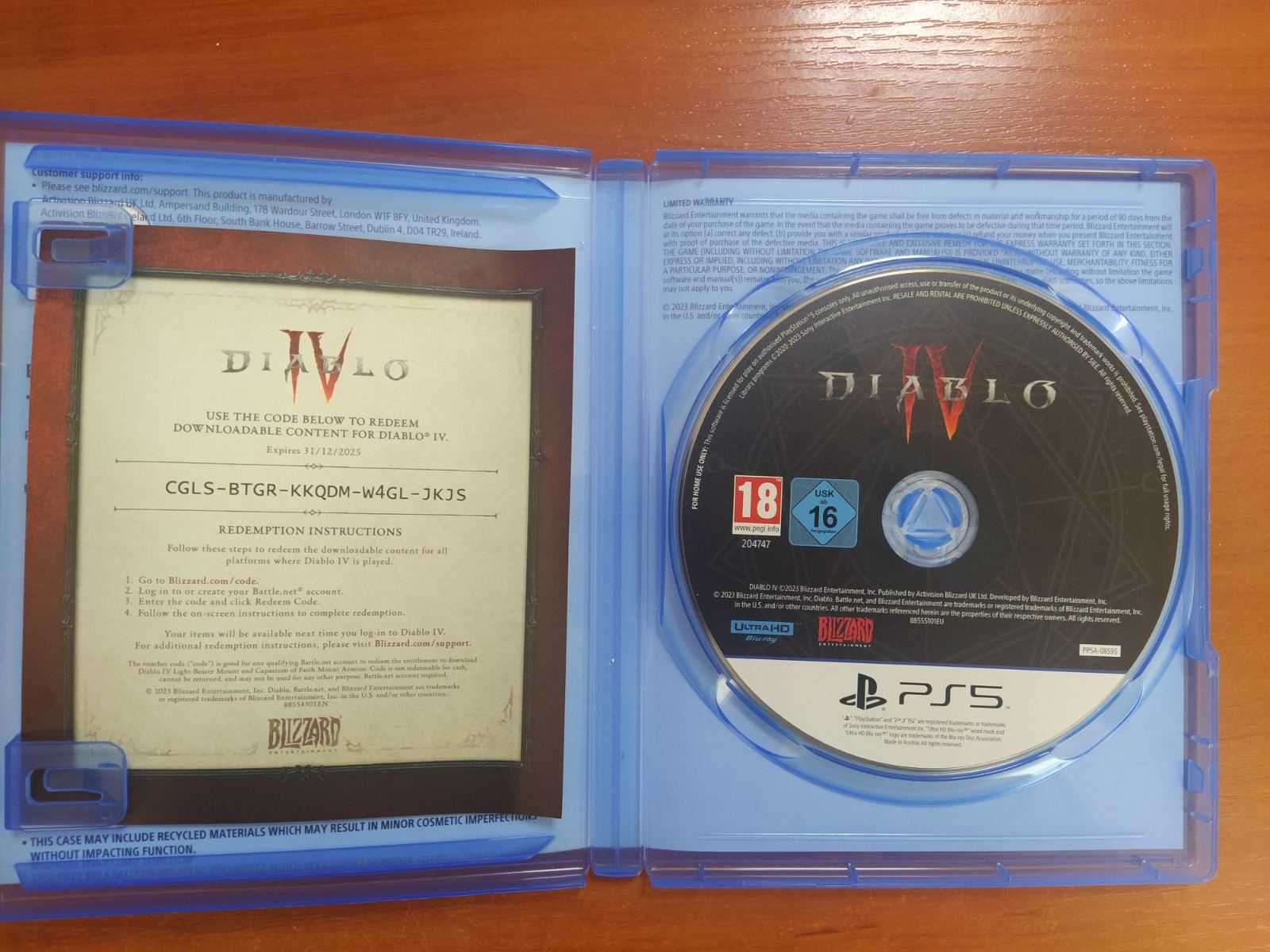Продам диск Diablo IV PS5