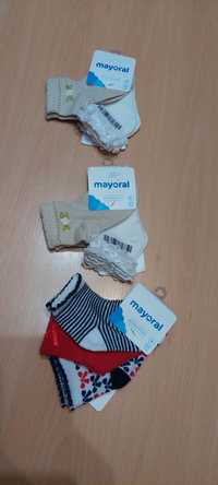 Zestaw nowych skarpetek dla dziewczynki Mayoral na 68cm,16-18