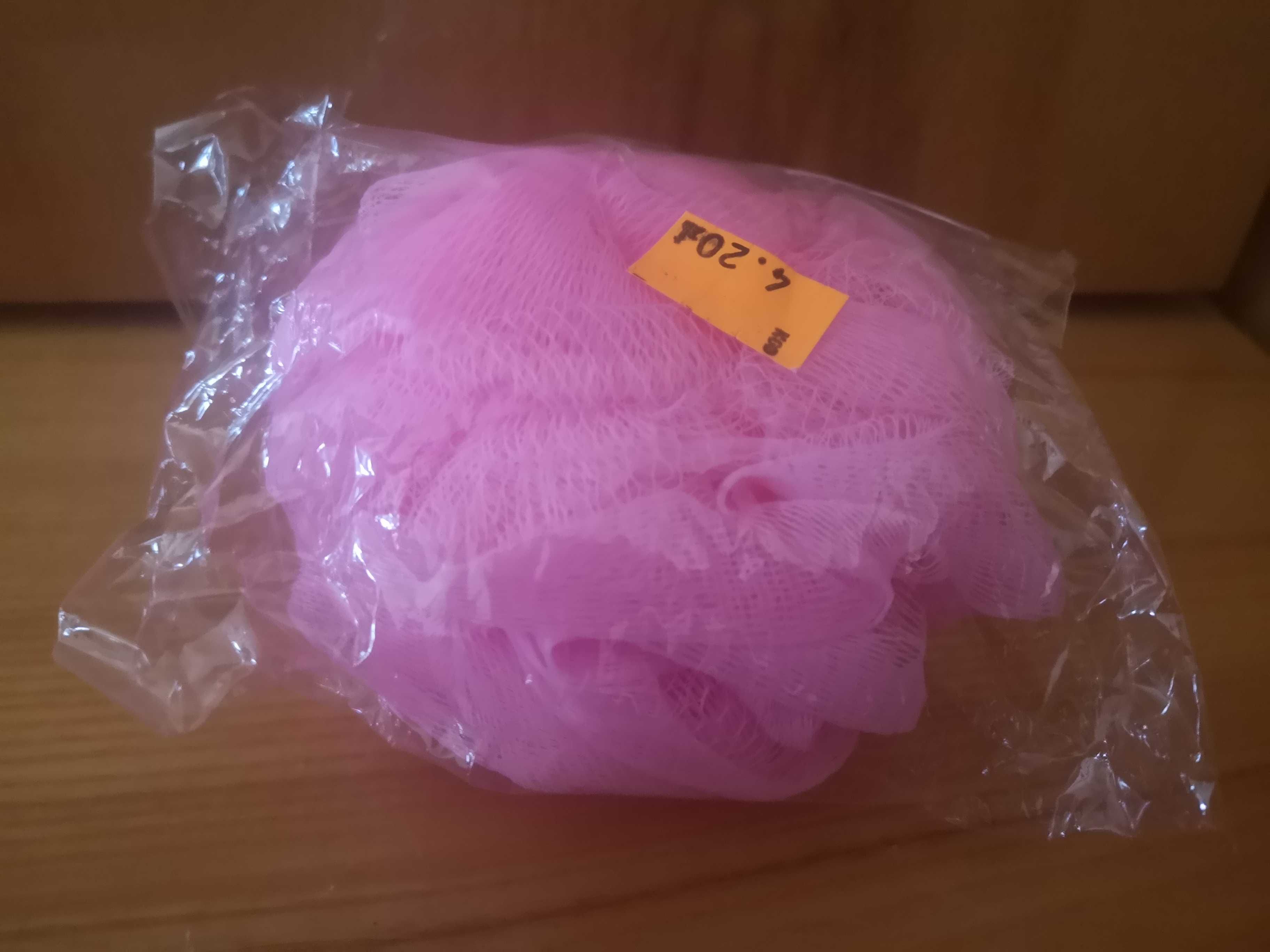 Różowa gąbka kąpielowa z siateczki / Myjka do  kapieli / mycia