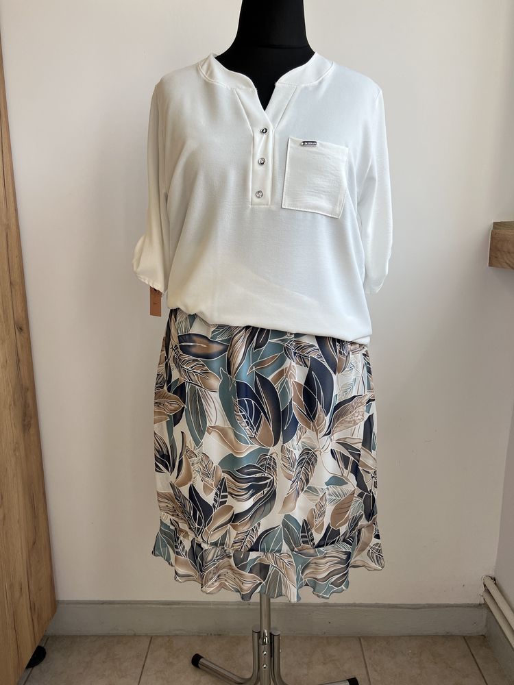Bluzka biała damska plus size wiskoza
