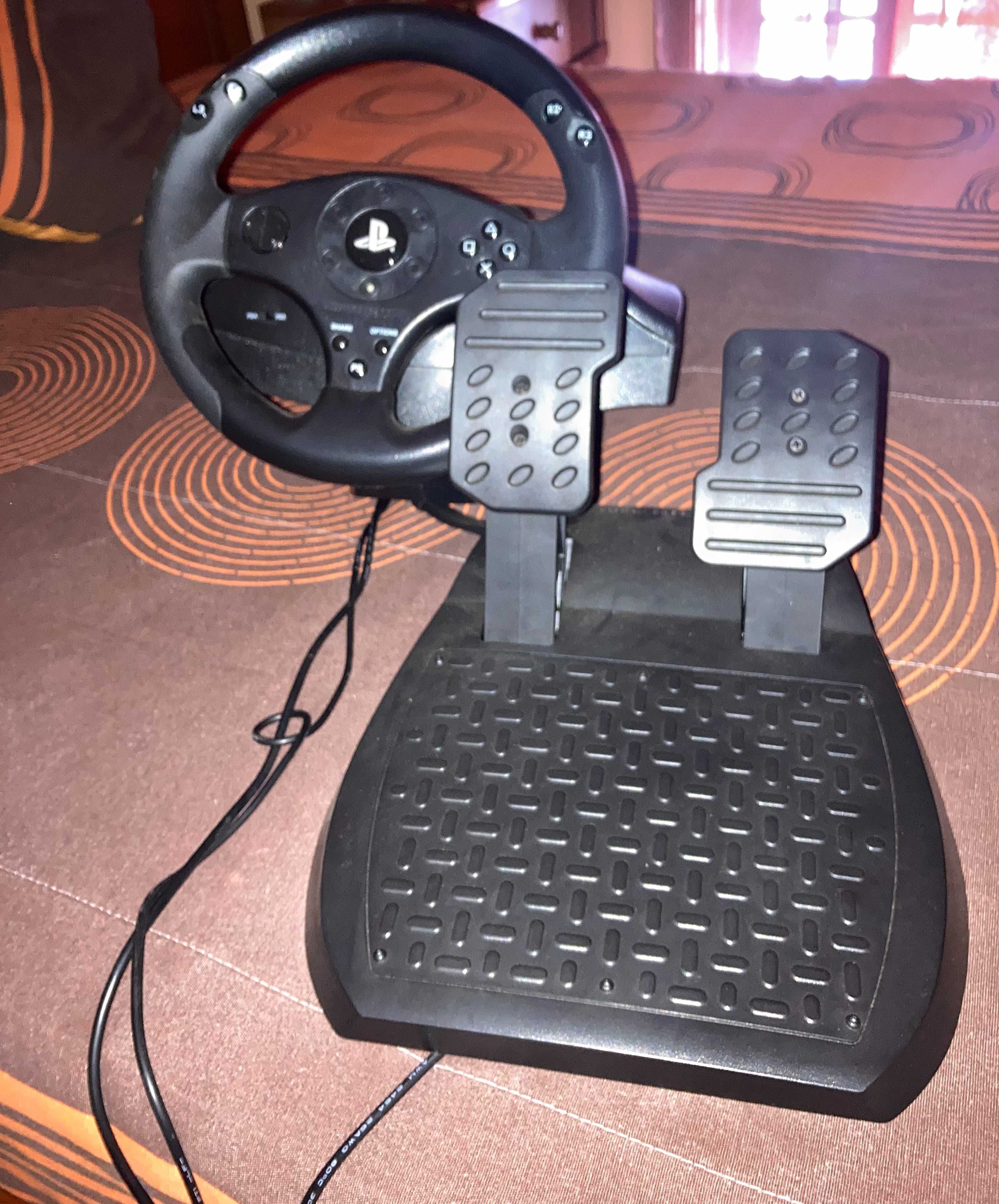 Volante Thrustmaster com dois pedais