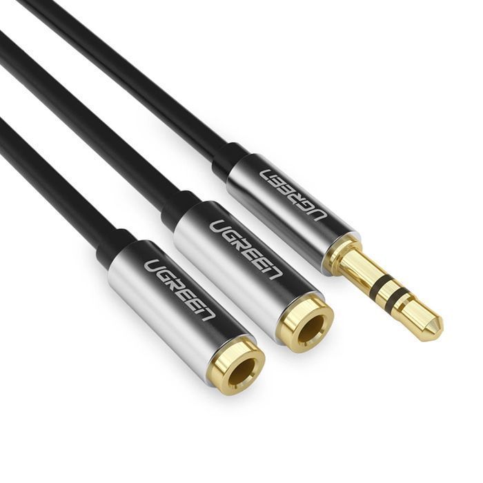 Kabel słuchawkowy Ugreen minijack 3.5 mm męski - 2x minijack żeński