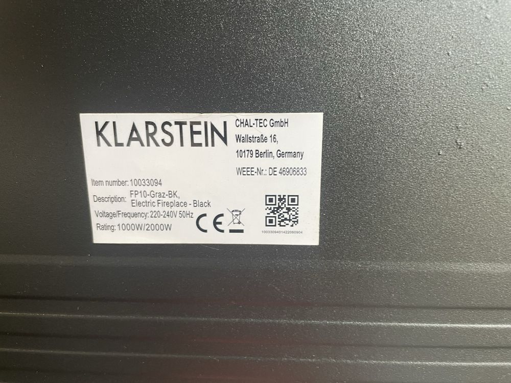 Электрокамин Klarstein Graz (Германия)