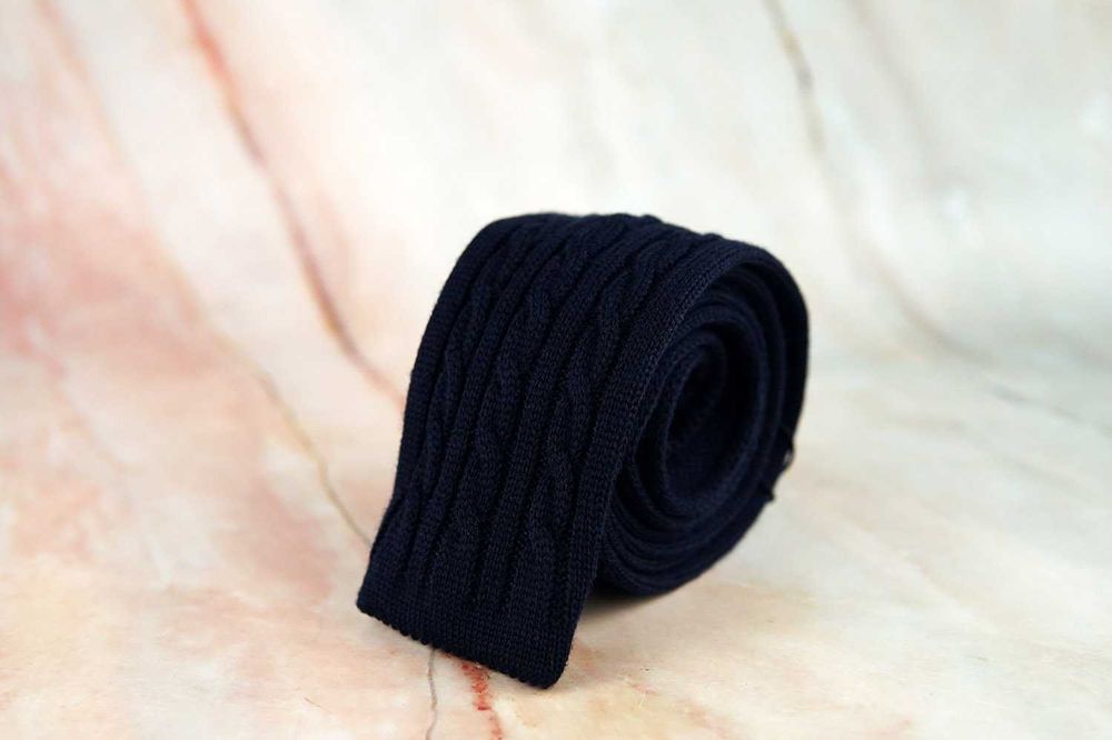 NOWY krawat knit SUITSUPPLY nieformalny wełna z fakturą męski preppy