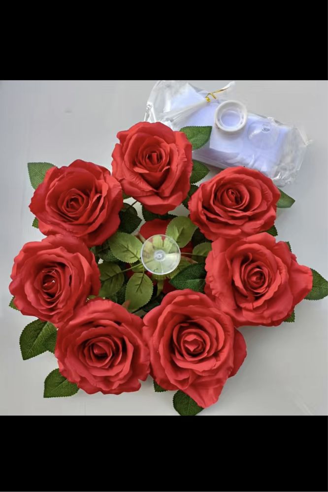 Czerwone róże kwiaty na auto do ślubu
