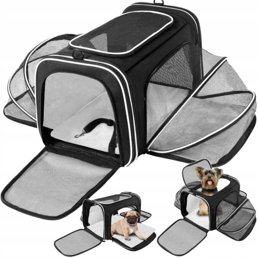 Torba dla kota/psa transporter rozkładany z rozszerzanymi bokami 45x30