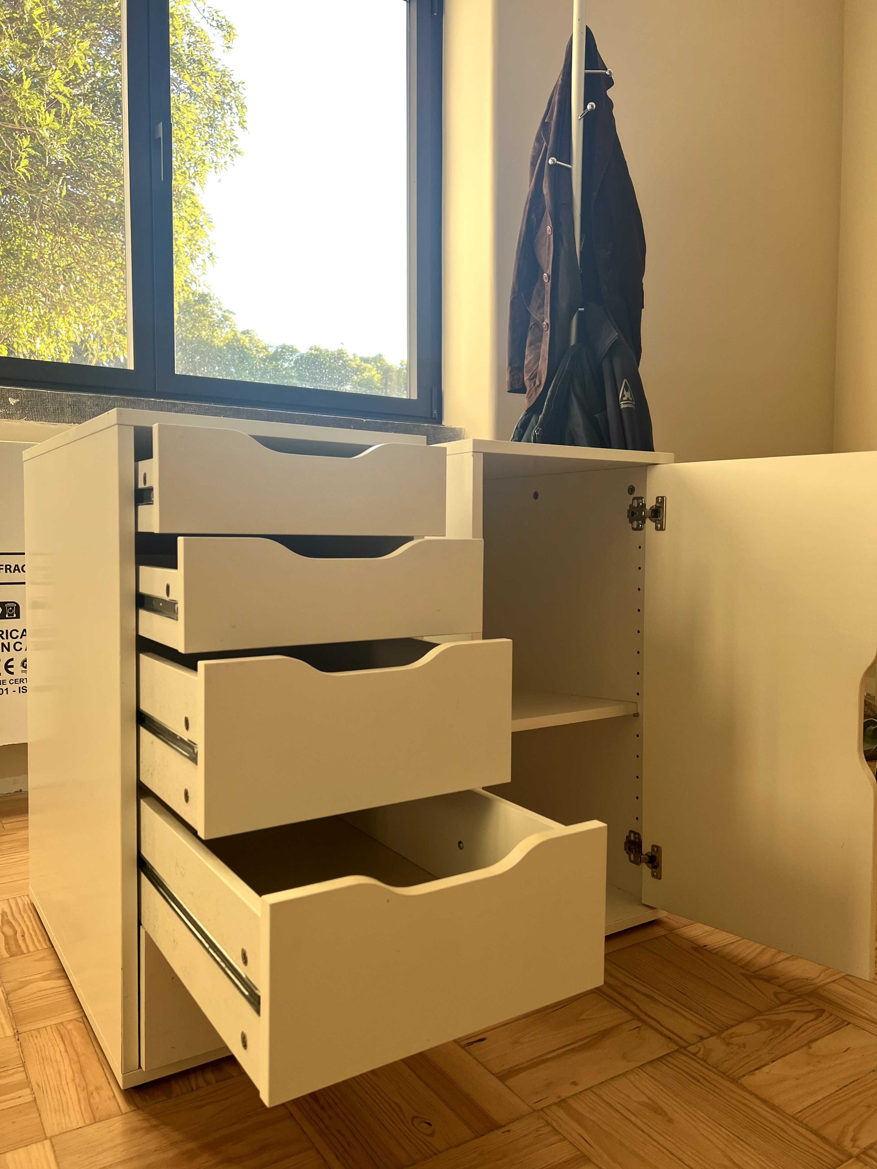 2 Blocos Gavetas e Porta ALEX IKEA Branco 36x70cm
