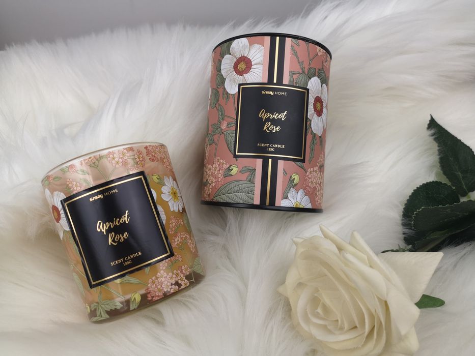 Świeca zapachowa Apricot Rose świeczka Morela i Róża nowa Sinsay