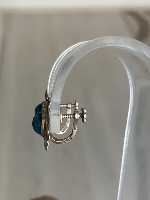 Серьги серебряные, Свердловский ювелирный завод, 875 проба, СССР.