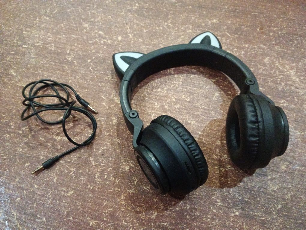 Бездротові Bluetooth навушники з котячими вушками Cat Ear LED підсвічу